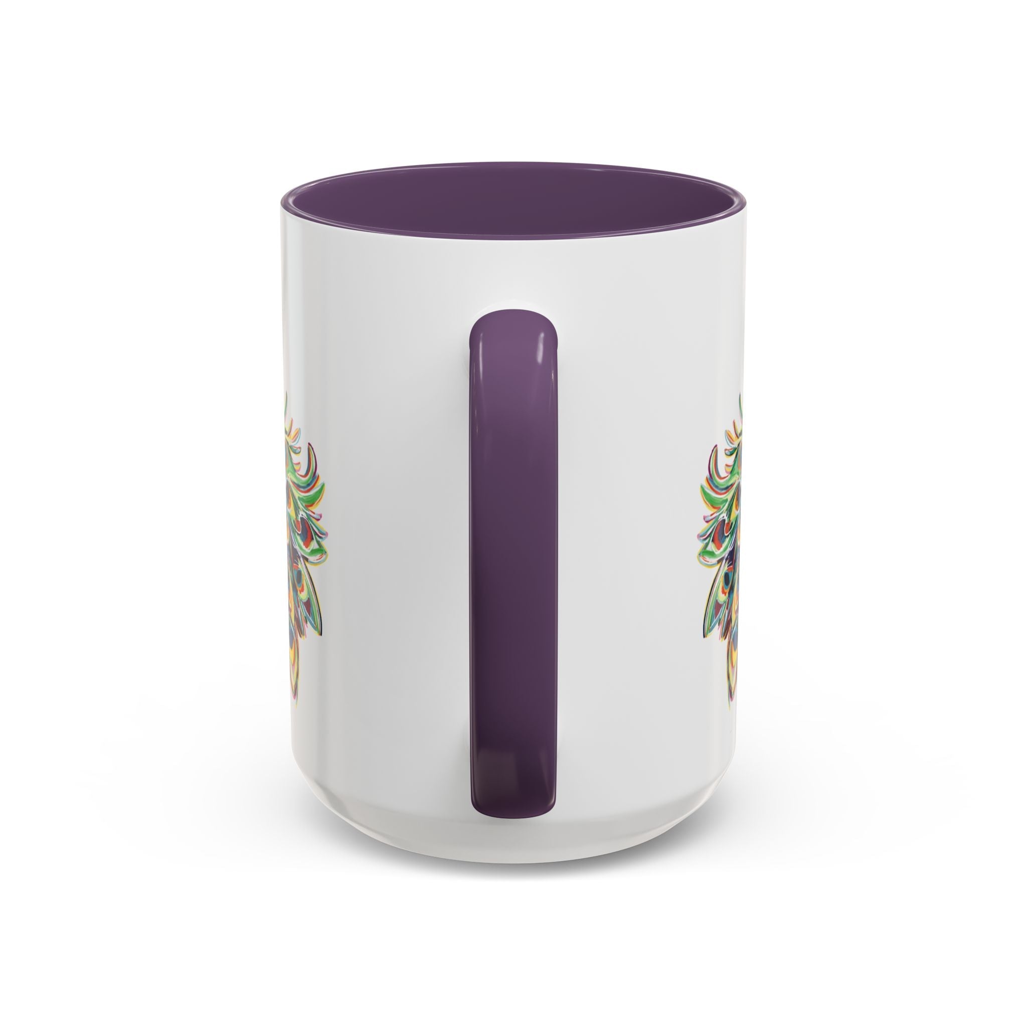 Colorful Peacock Two Tone Ceramic Coffee Mug - Blue Cava