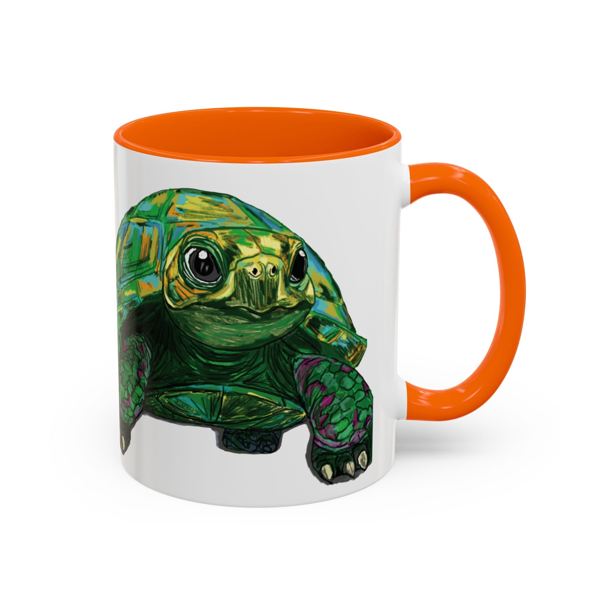 Colorful Sea Turtle Two Tone Coffee Mugs - Blue Cava