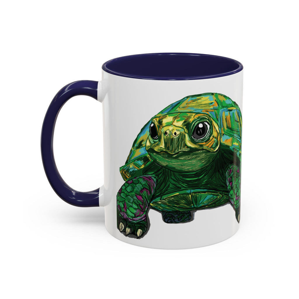 Colorful Sea Turtle Two Tone Coffee Mugs - Blue Cava