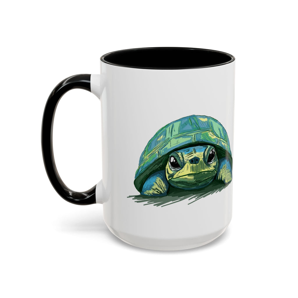 Colorful Sea Turtle Two Tone Coffee Mugs - Blue Cava
