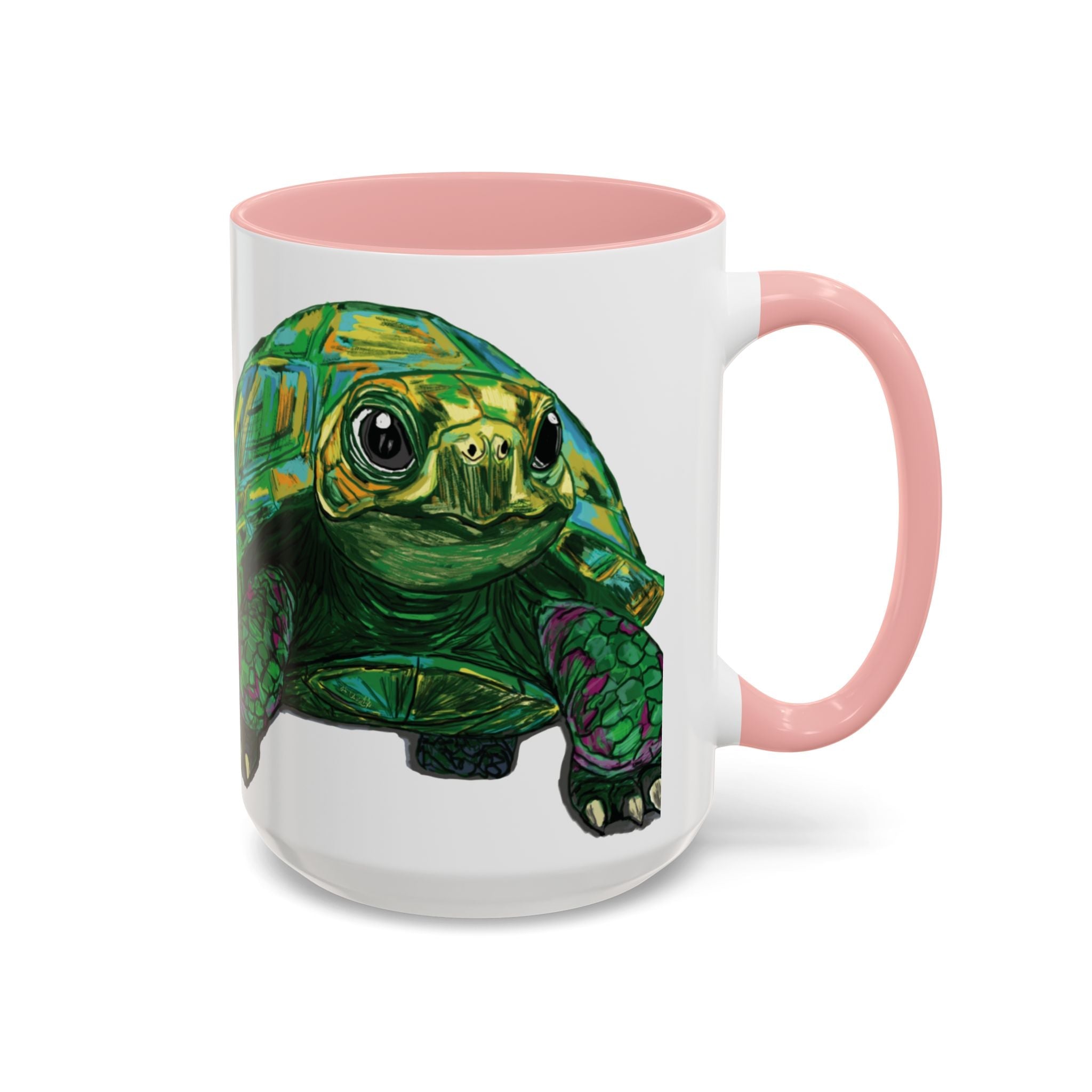 Colorful Sea Turtle Two Tone Coffee Mugs - Blue Cava