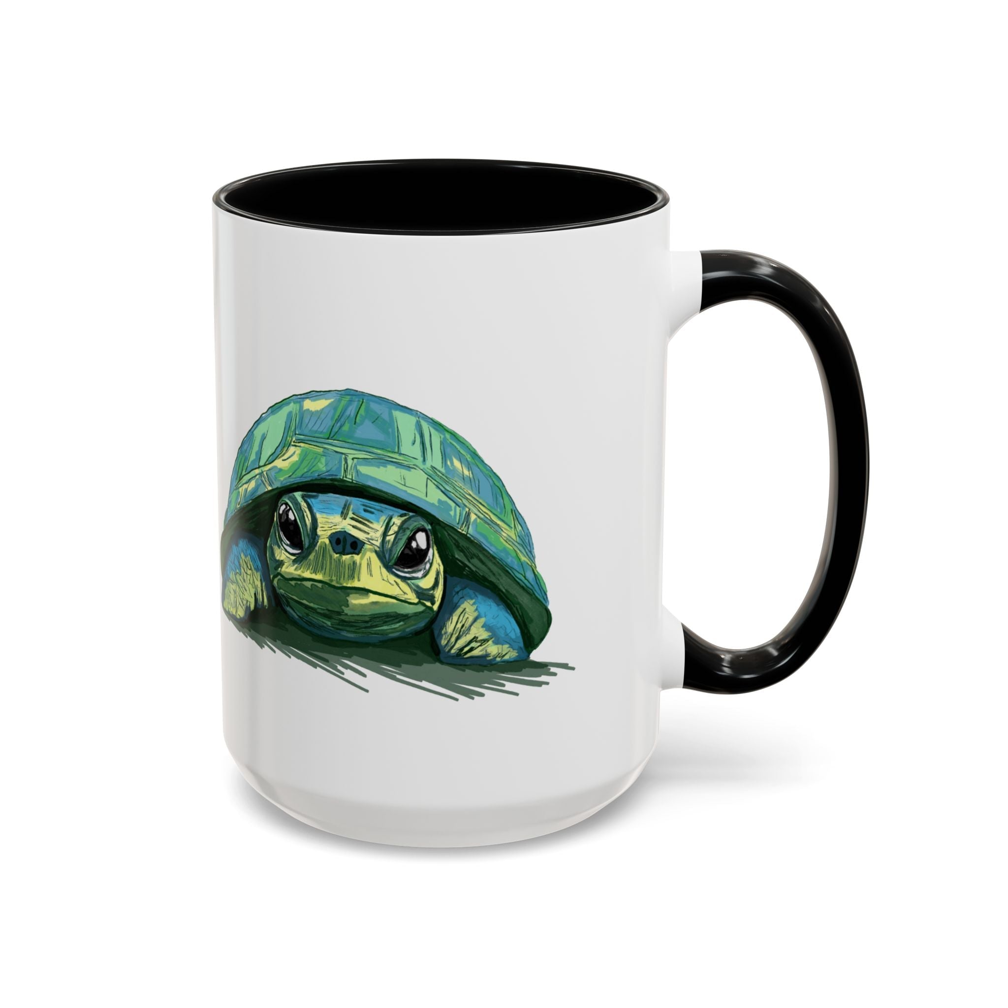 Colorful Sea Turtle Two Tone Coffee Mugs - Blue Cava
