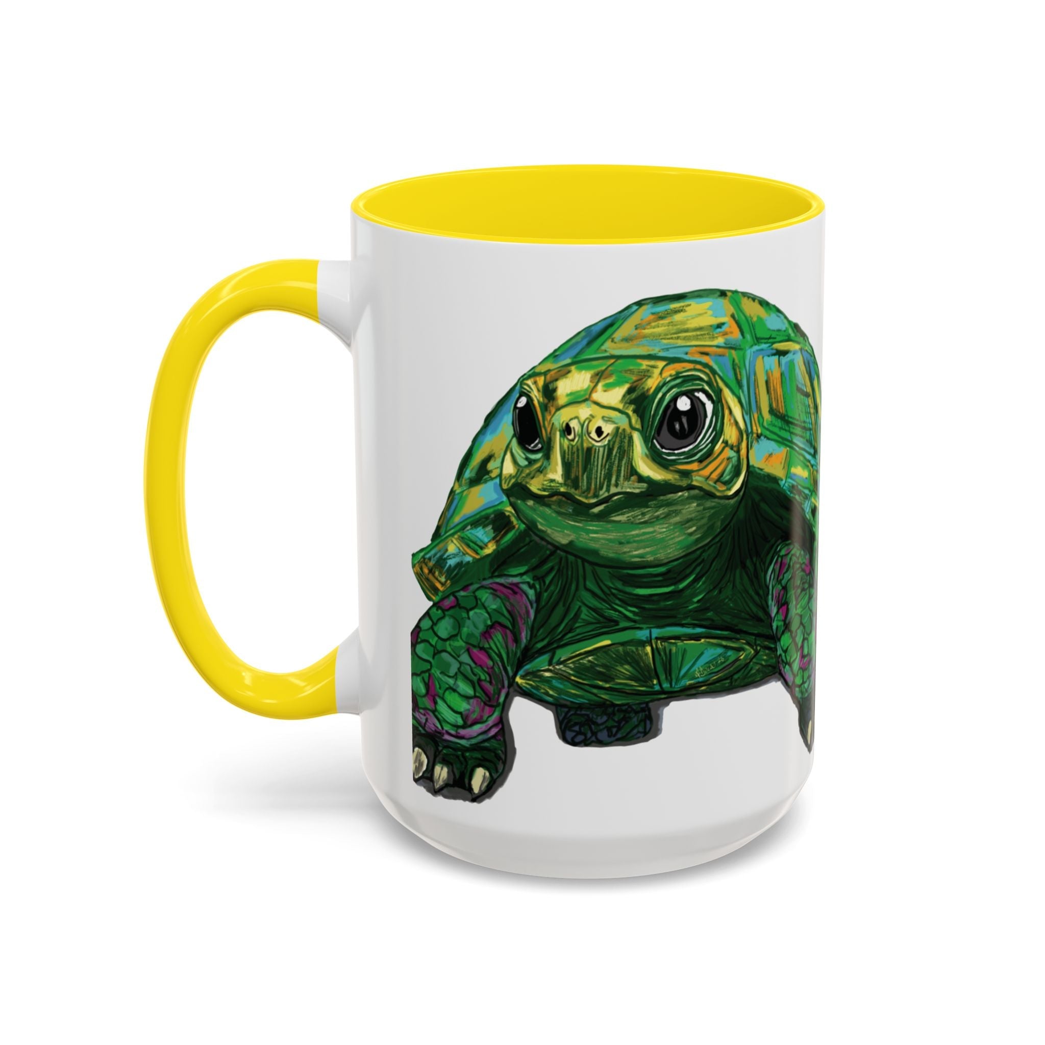 Colorful Sea Turtle Two Tone Coffee Mugs - Blue Cava