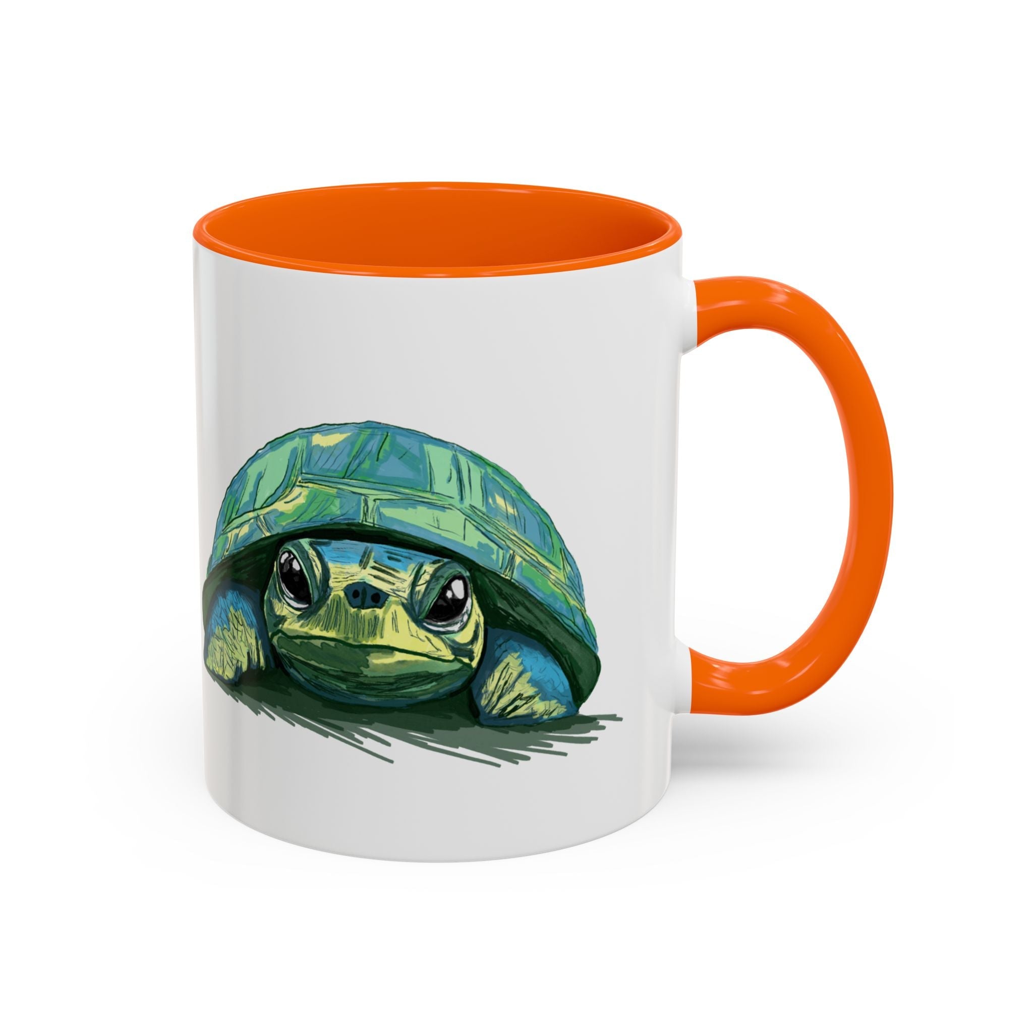 Colorful Sea Turtle Two Tone Coffee Mugs - Blue Cava