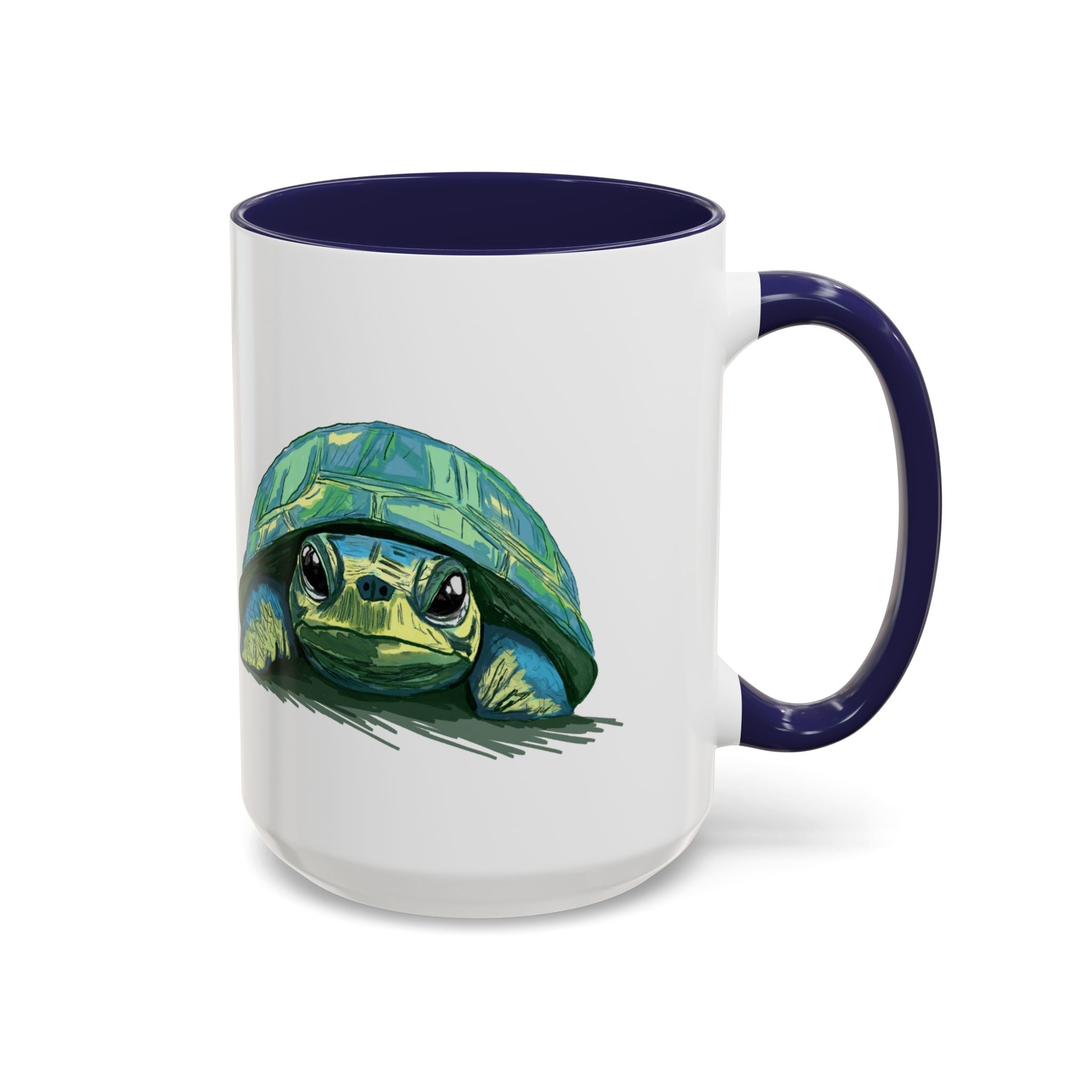 Colorful Sea Turtle Two Tone Coffee Mugs - Blue Cava