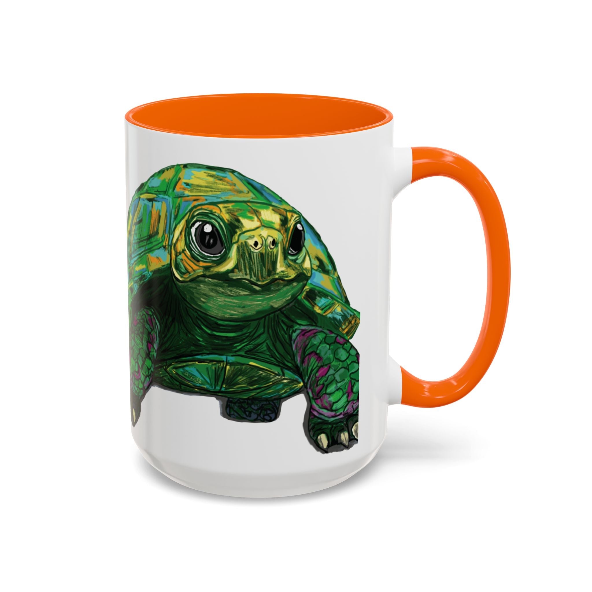 Colorful Sea Turtle Two Tone Coffee Mugs - Blue Cava