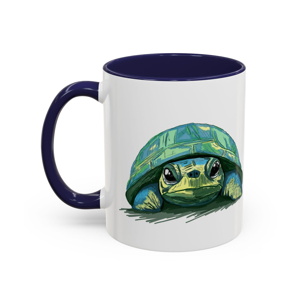 Colorful Sea Turtle Two Tone Coffee Mugs - Blue Cava