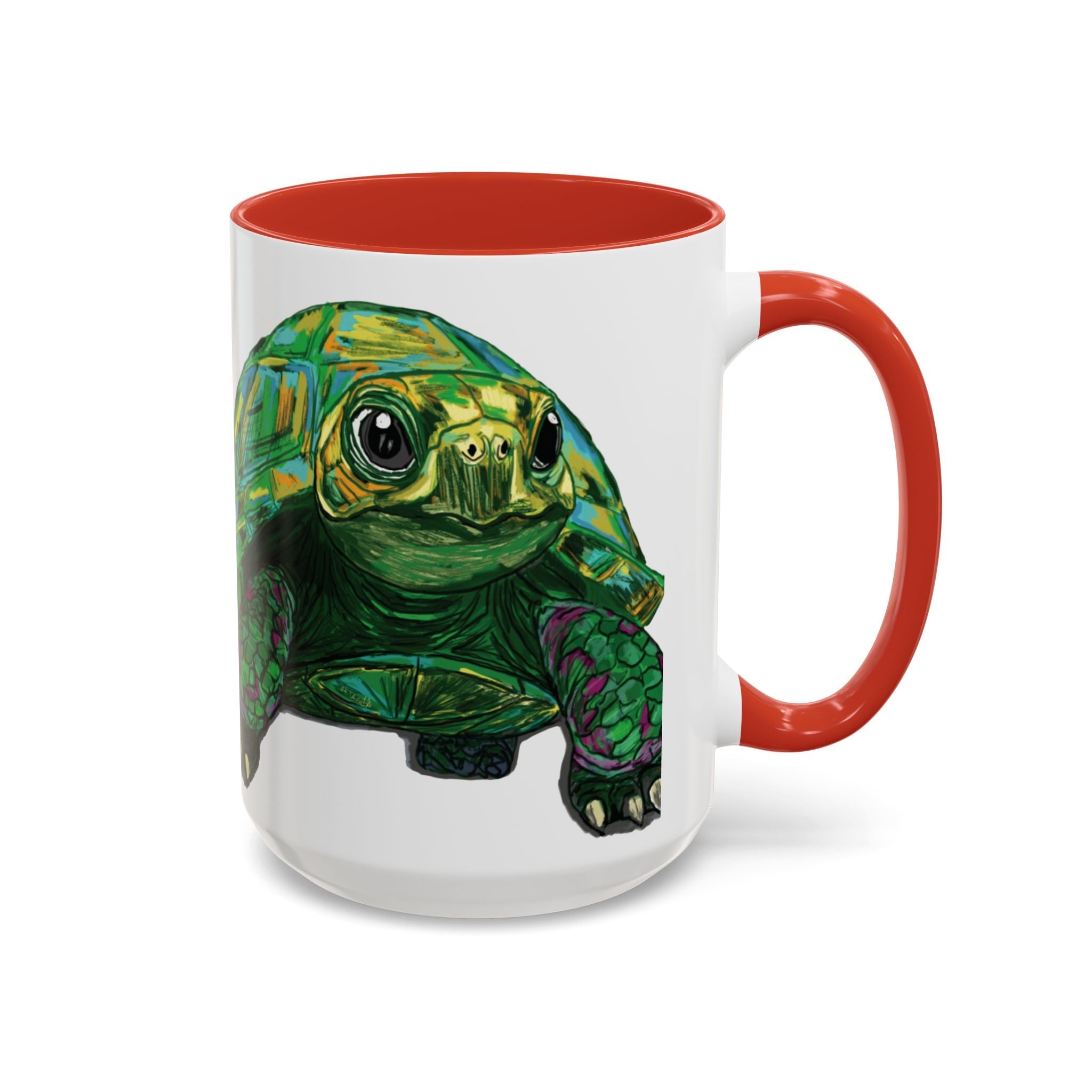 Colorful Sea Turtle Two Tone Coffee Mugs - Blue Cava