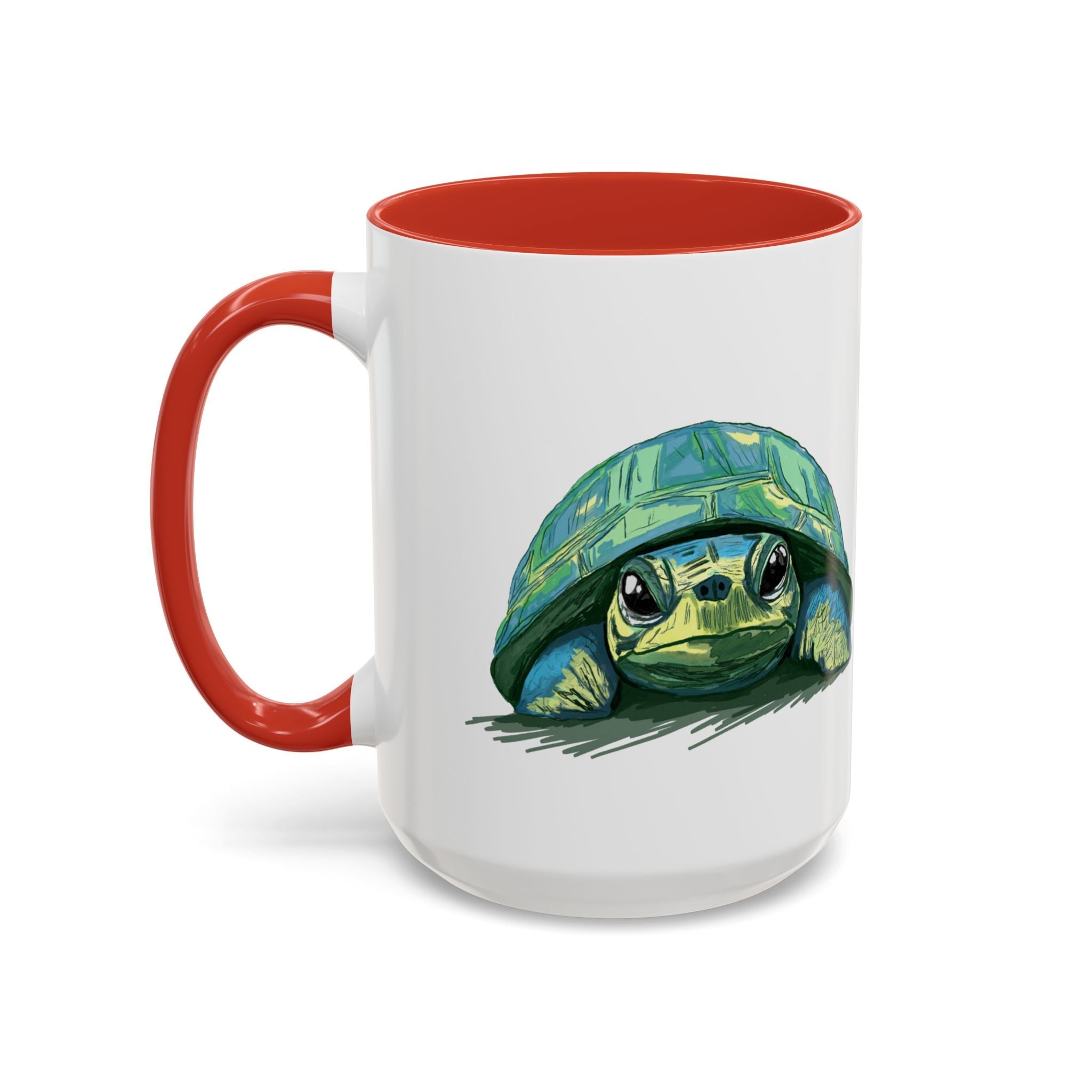 Colorful Sea Turtle Two Tone Coffee Mugs - Blue Cava