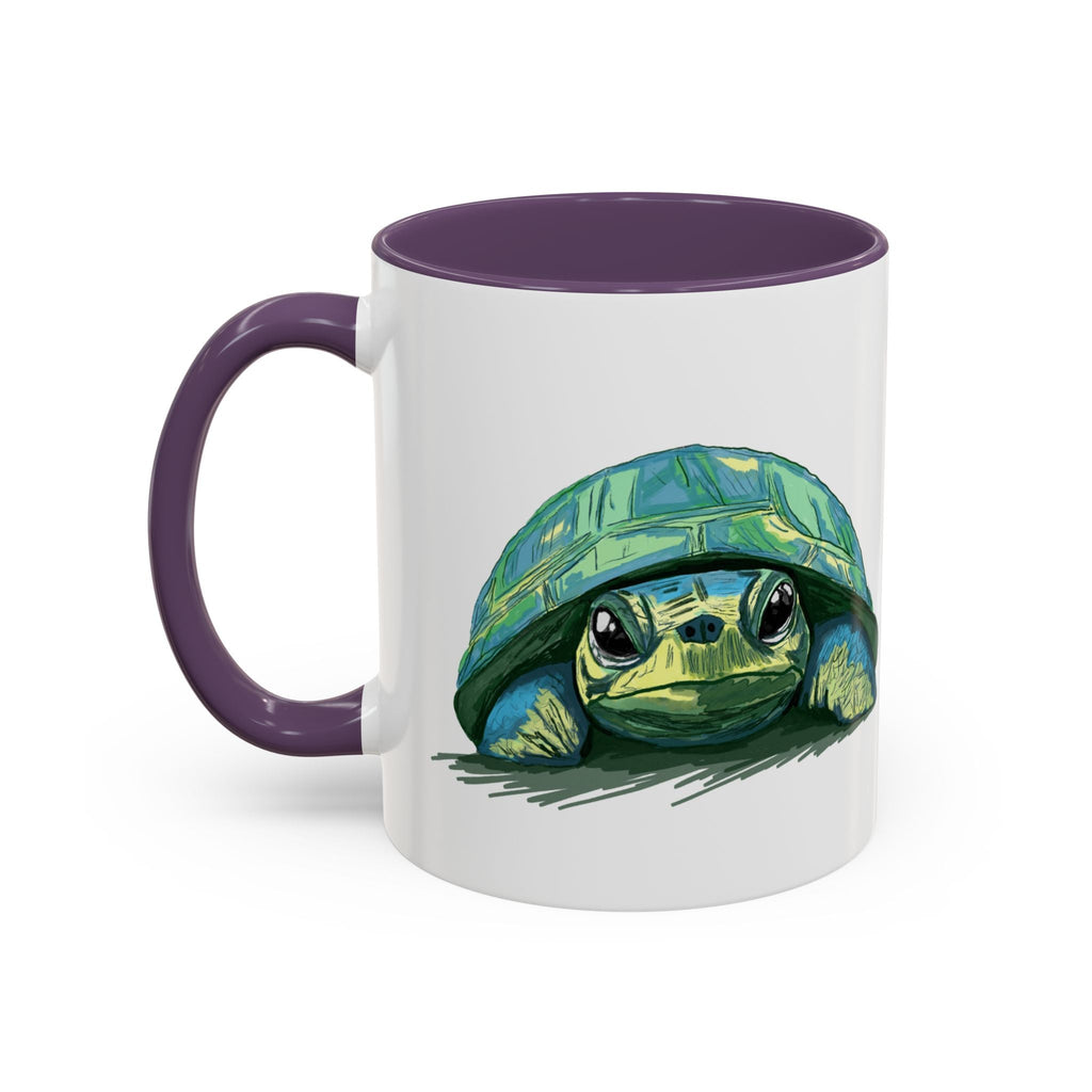 Colorful Sea Turtle Two Tone Coffee Mugs - Blue Cava