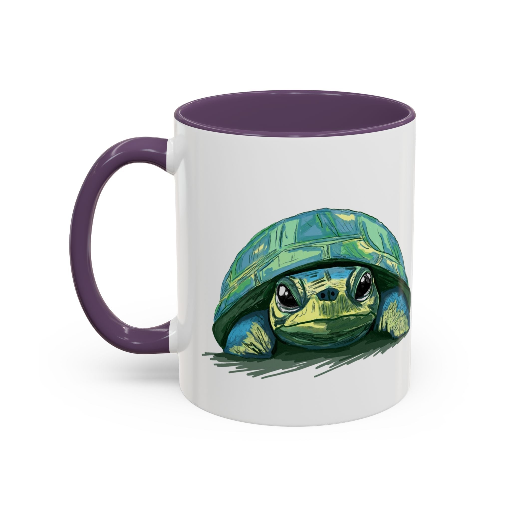 Colorful Sea Turtle Two Tone Coffee Mugs - Blue Cava