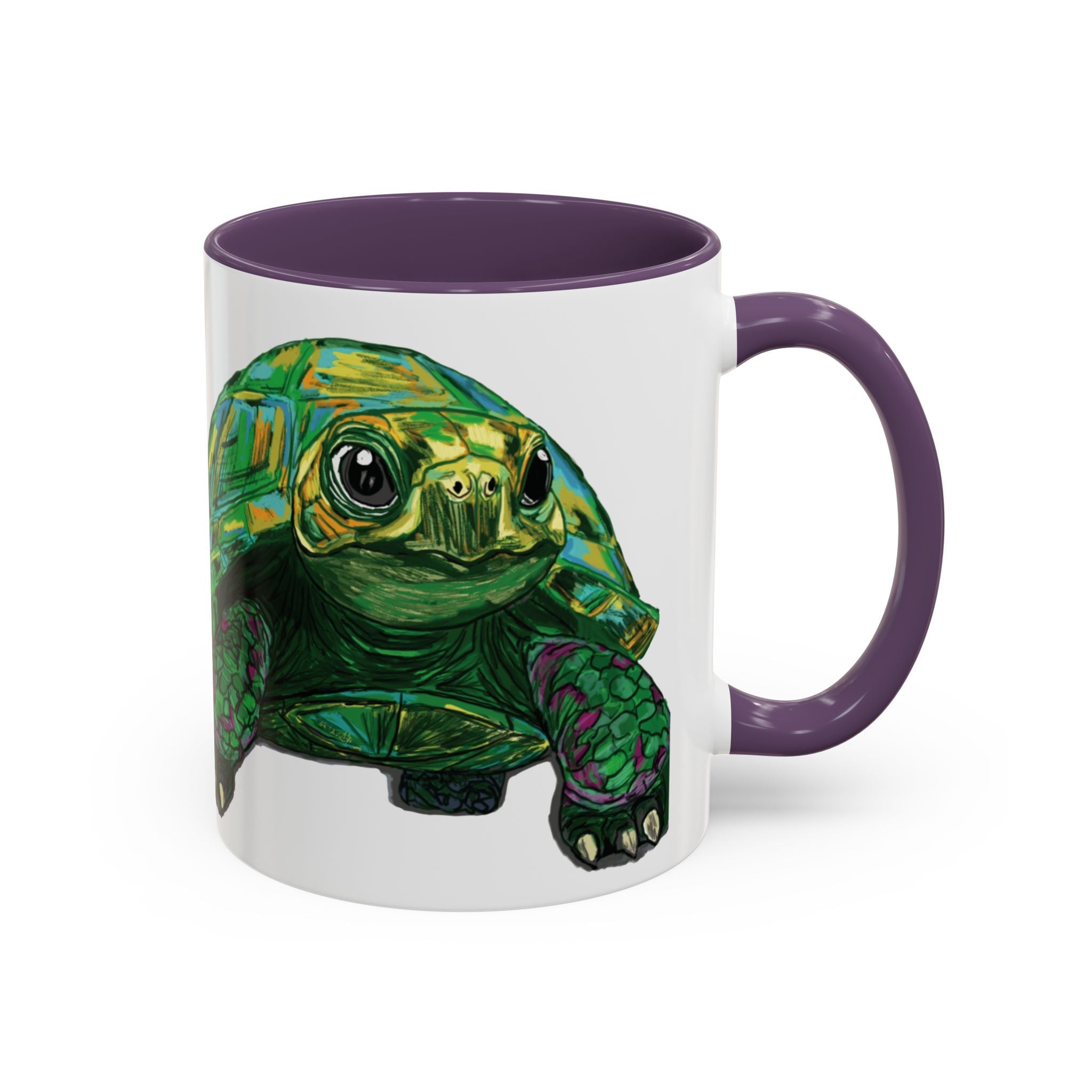 Colorful Sea Turtle Two Tone Coffee Mugs - Blue Cava