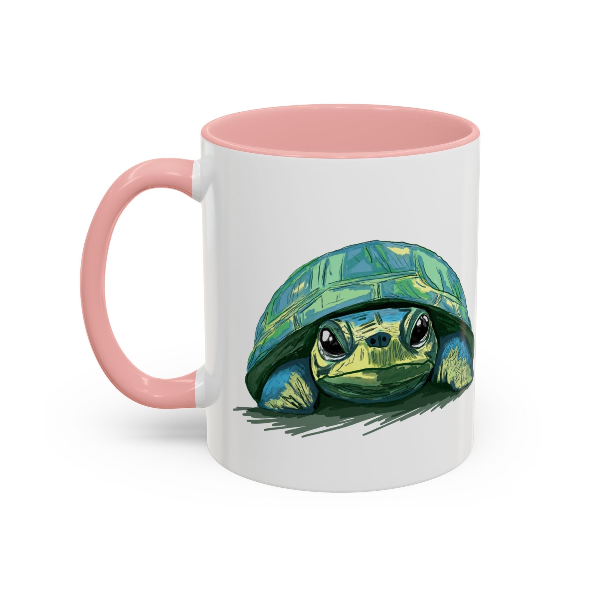 Colorful Sea Turtle Two Tone Coffee Mugs - Blue Cava