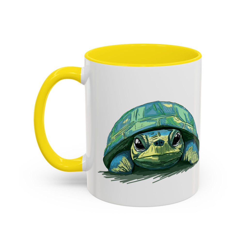 Colorful Sea Turtle Two Tone Coffee Mugs - Blue Cava