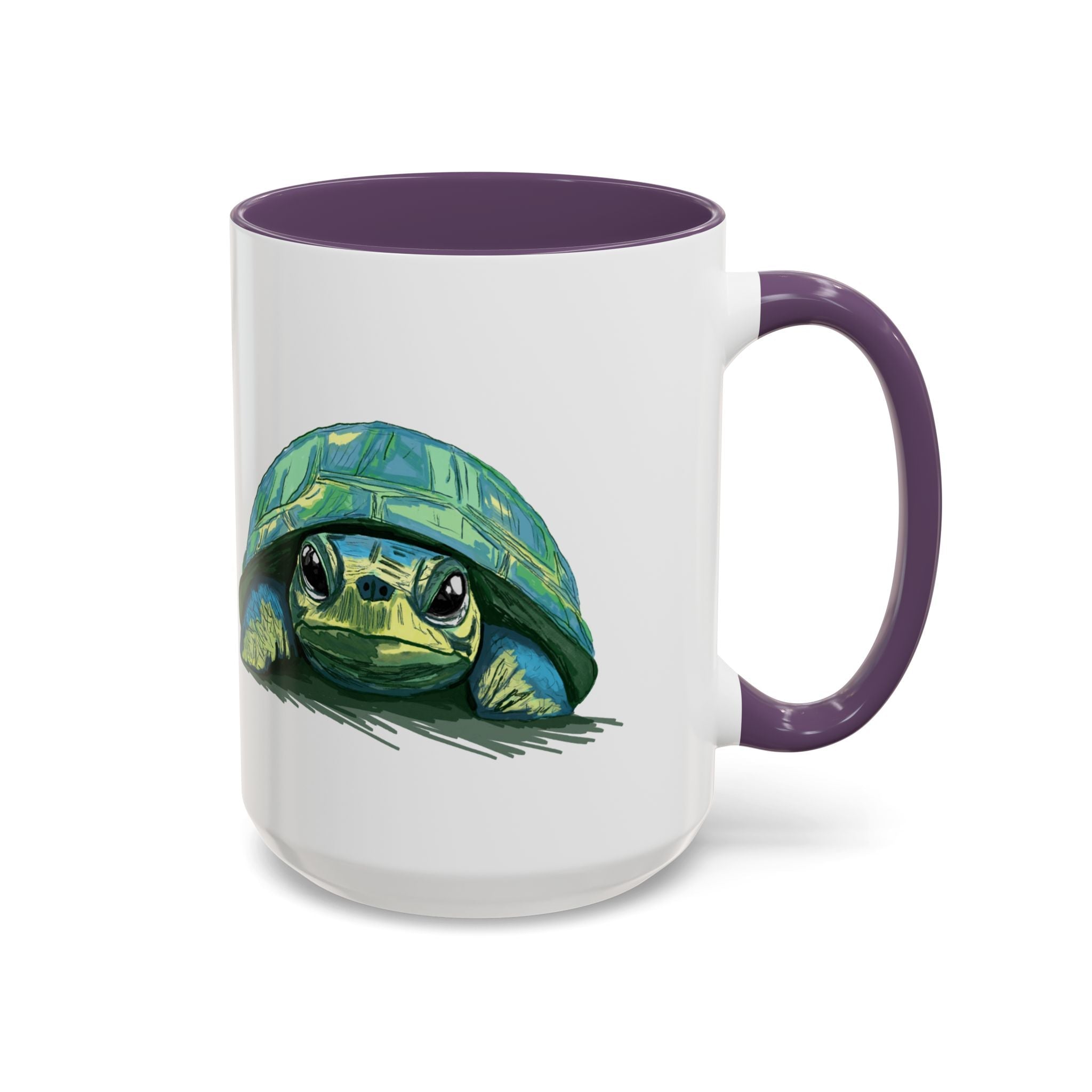 Colorful Sea Turtle Two Tone Coffee Mugs - Blue Cava