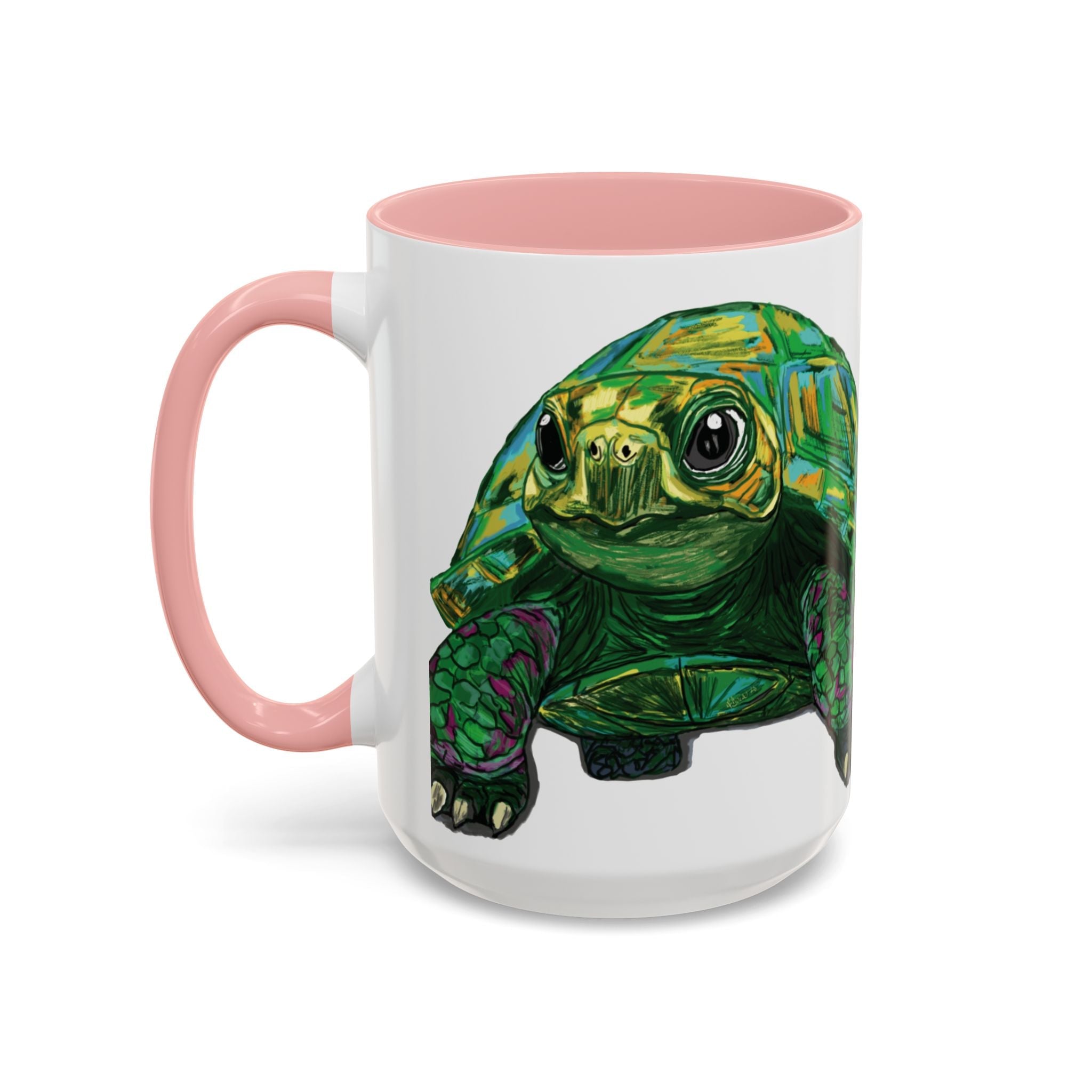 Colorful Sea Turtle Two Tone Coffee Mugs - Blue Cava