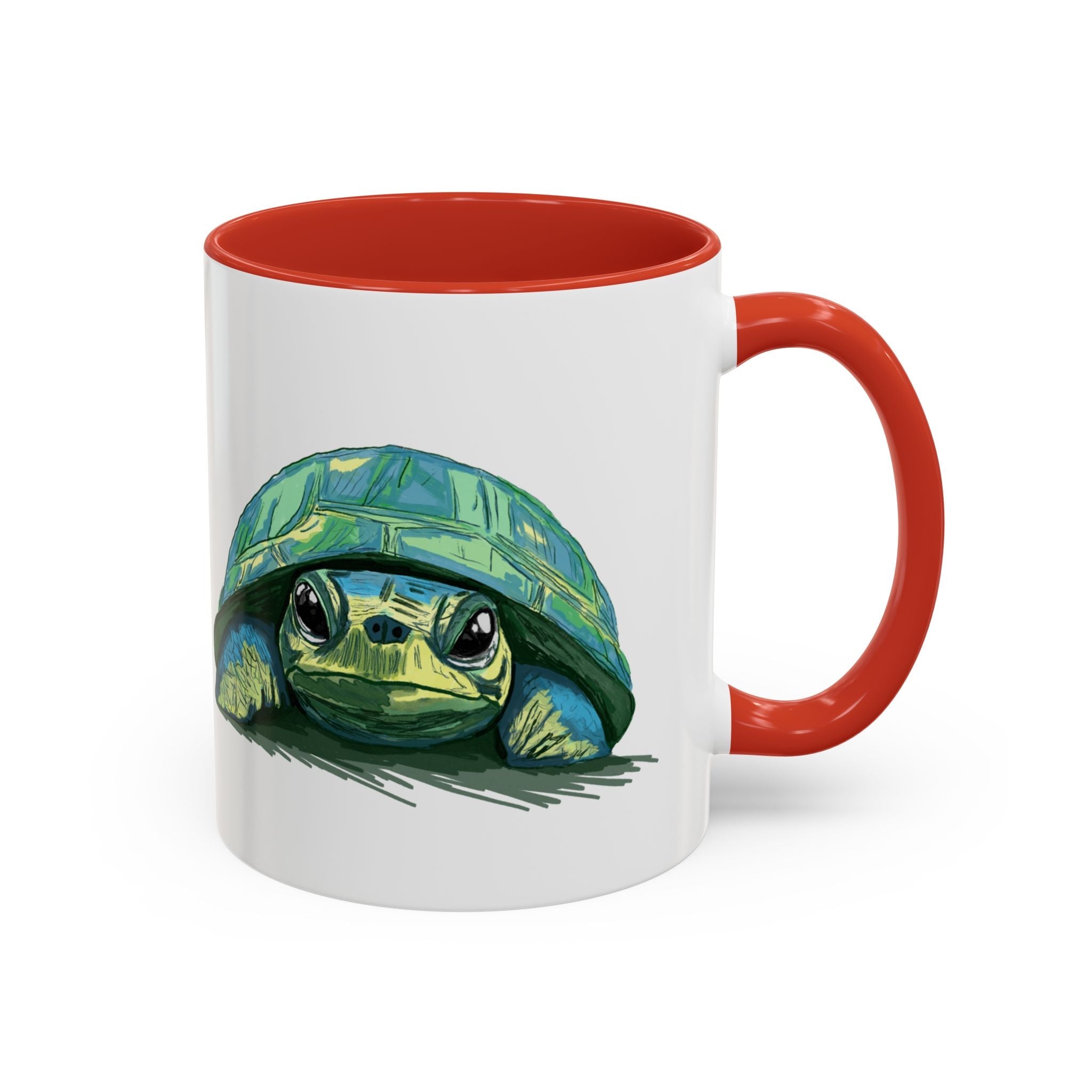 Colorful Sea Turtle Two Tone Coffee Mugs - Blue Cava