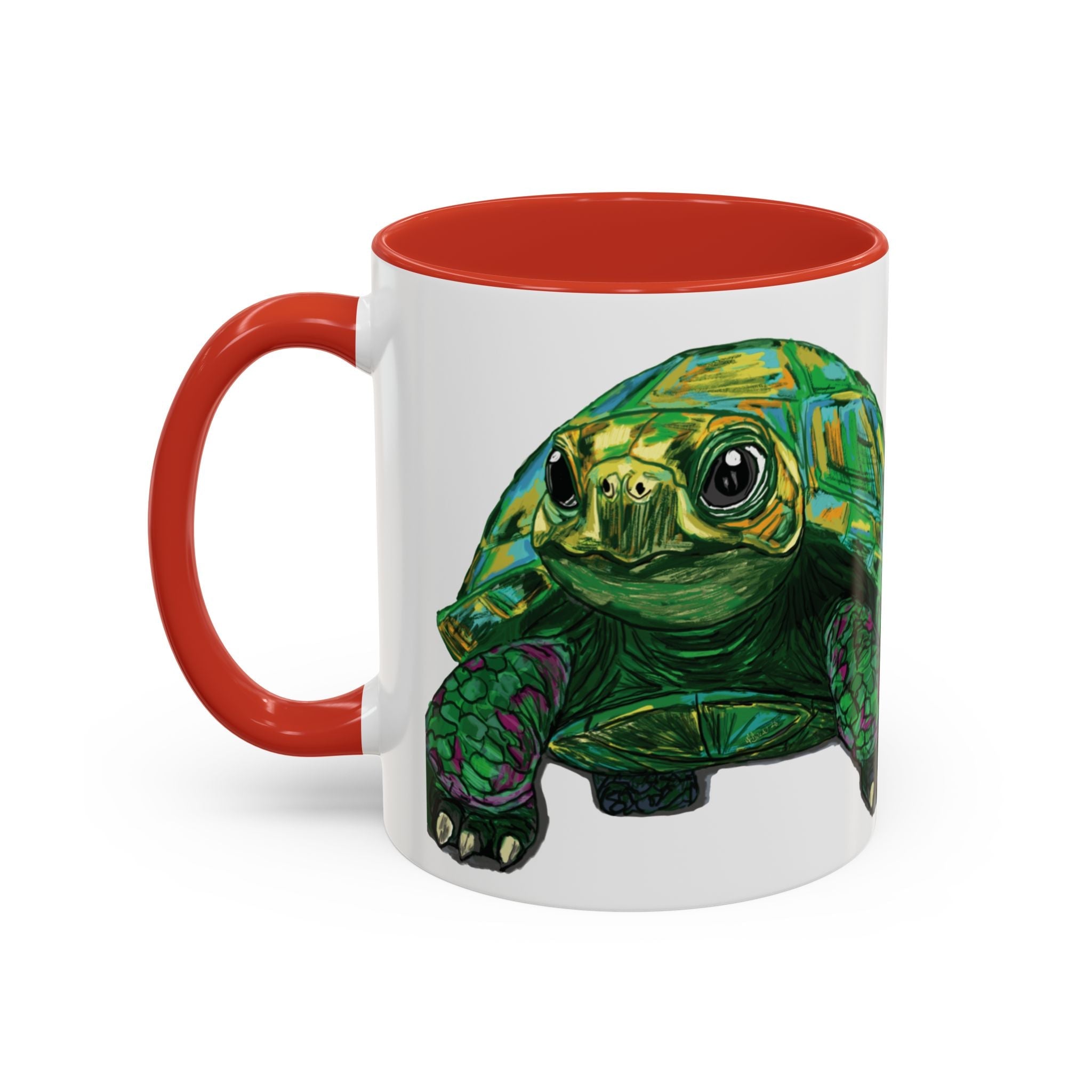 Colorful Sea Turtle Two Tone Coffee Mugs - Blue Cava