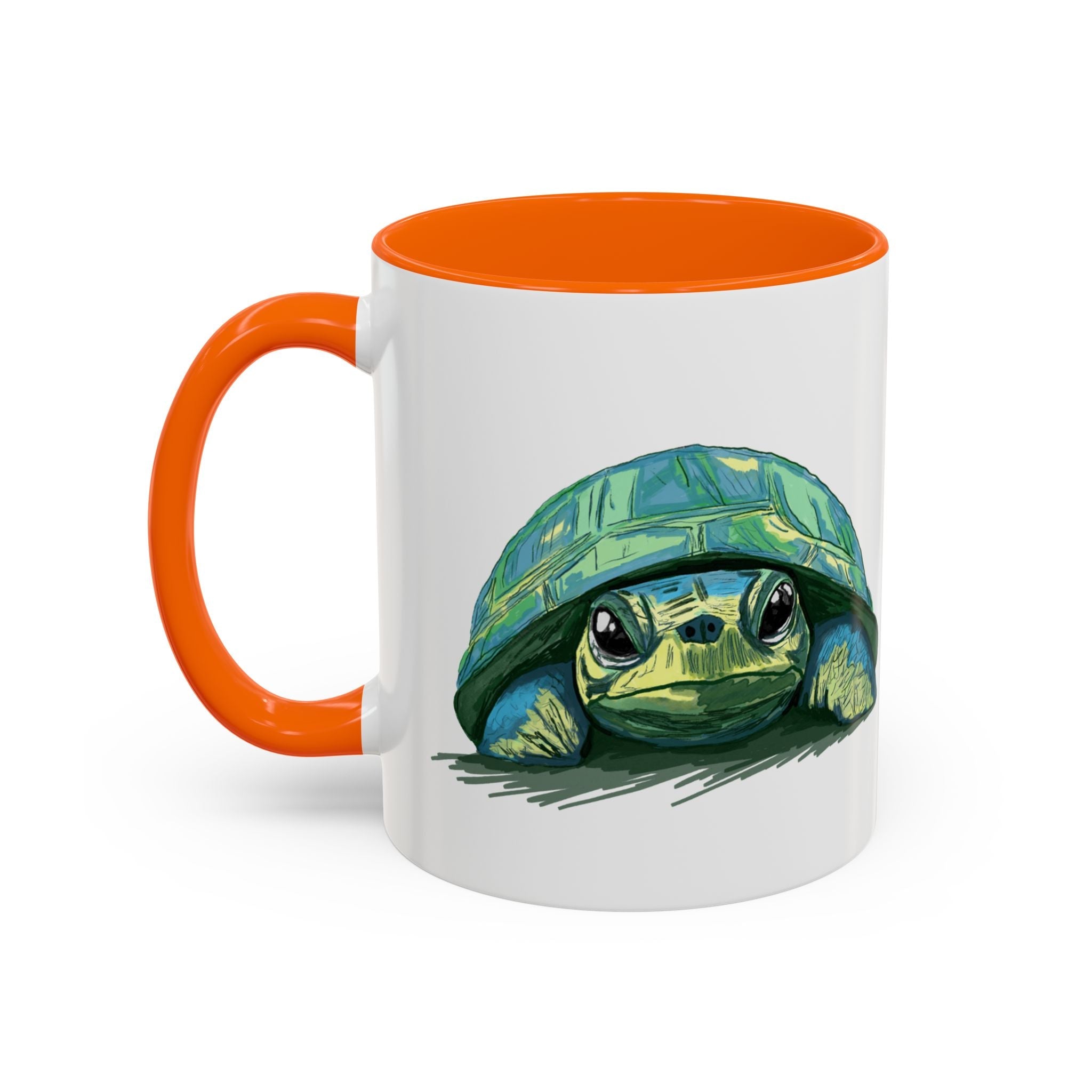 Colorful Sea Turtle Two Tone Coffee Mugs - Blue Cava