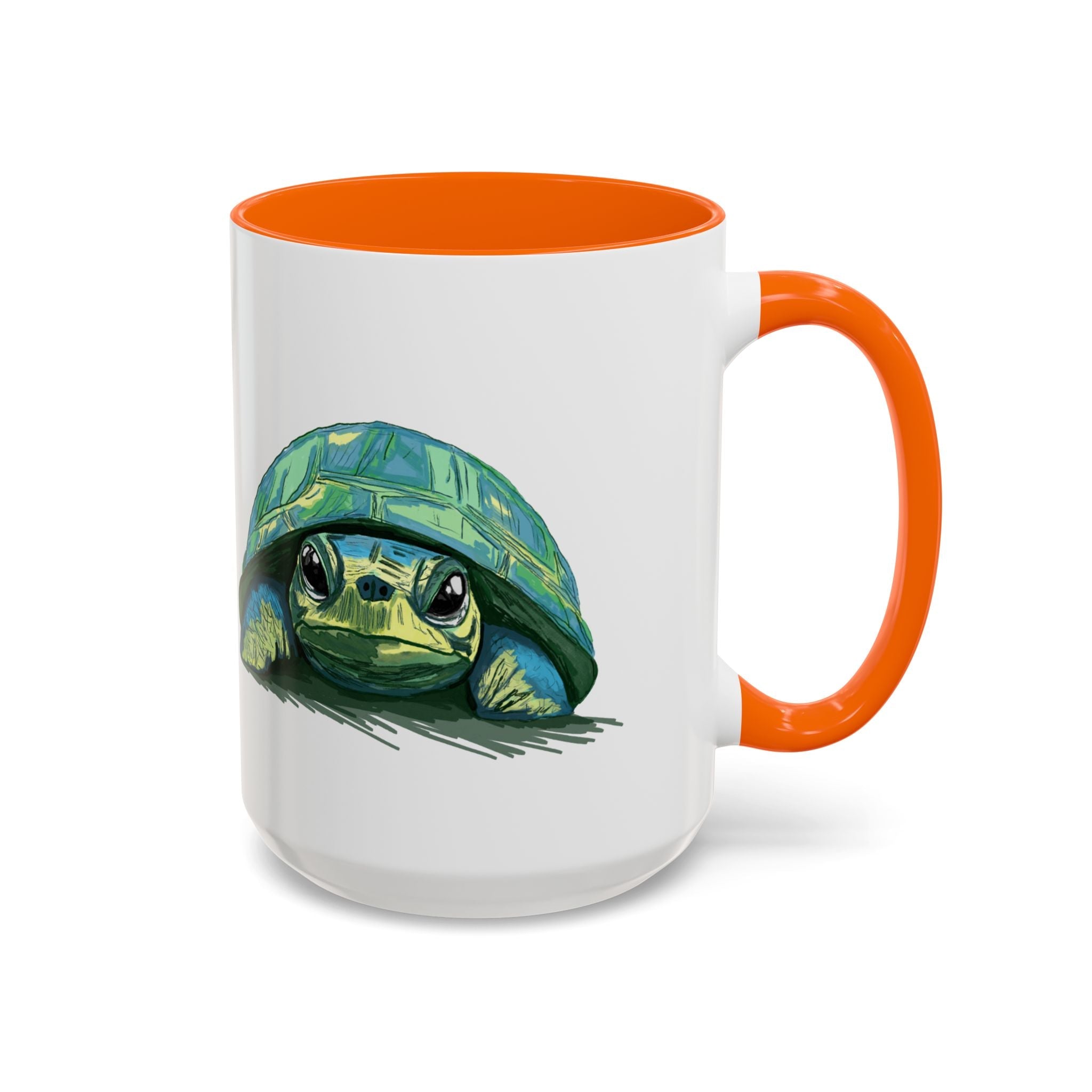 Colorful Sea Turtle Two Tone Coffee Mugs - Blue Cava