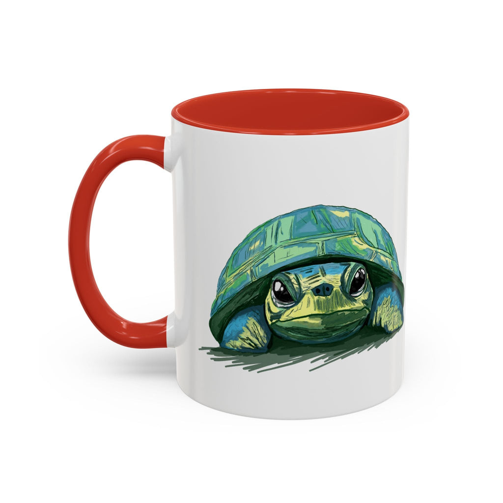 Colorful Sea Turtle Two Tone Coffee Mugs - Blue Cava
