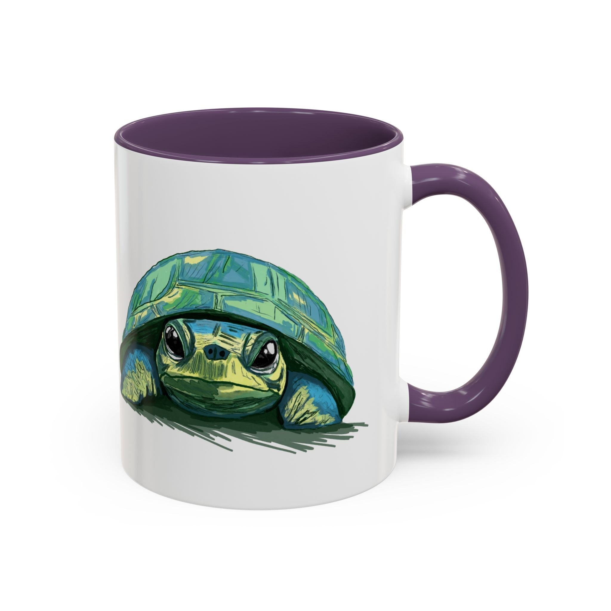 Colorful Sea Turtle Two Tone Coffee Mugs - Blue Cava