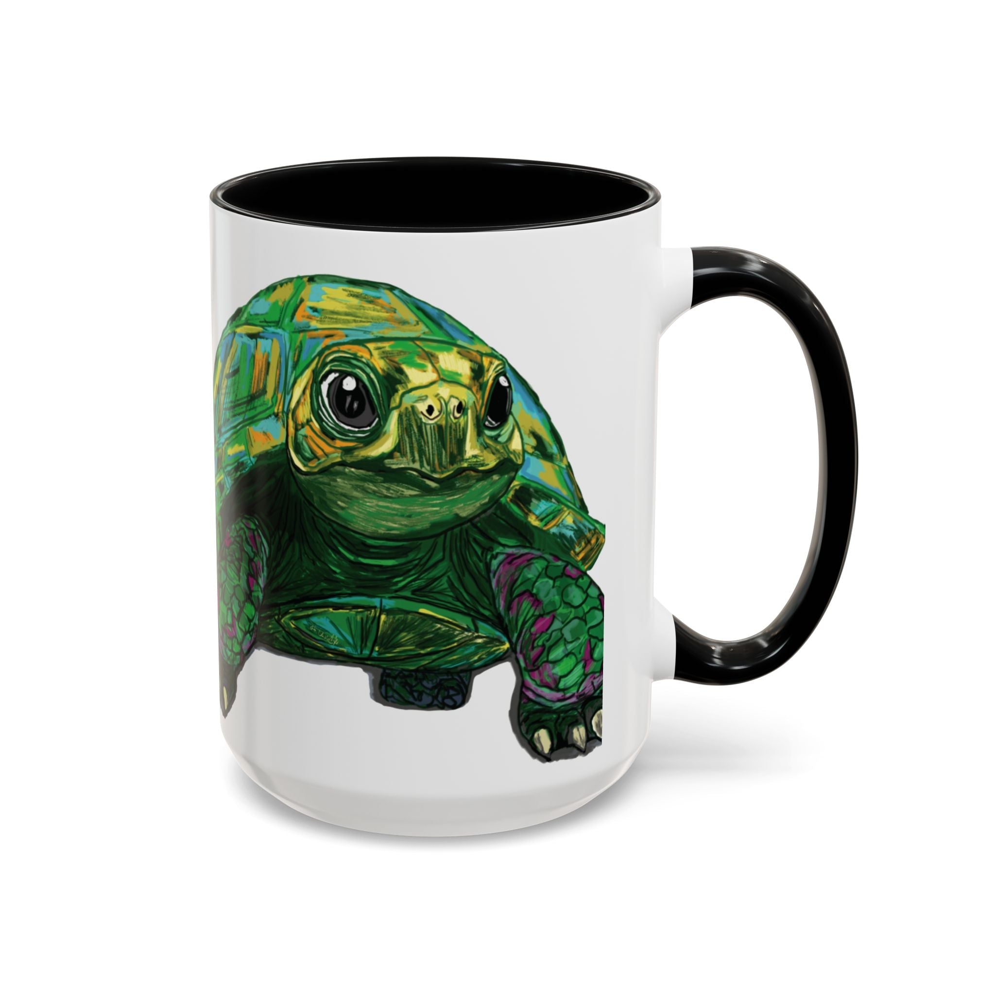 Colorful Sea Turtle Two Tone Coffee Mugs - Blue Cava