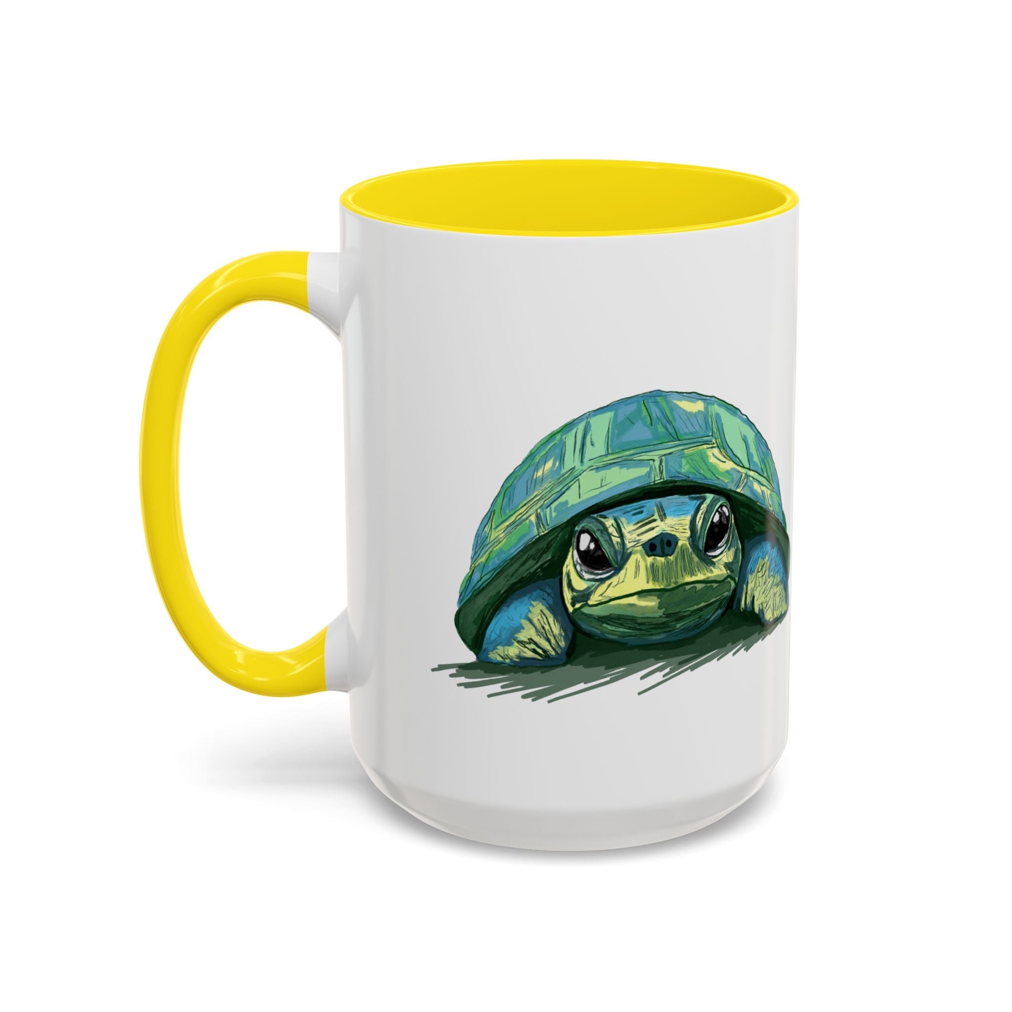 Colorful Sea Turtle Two Tone Coffee Mugs - Blue Cava