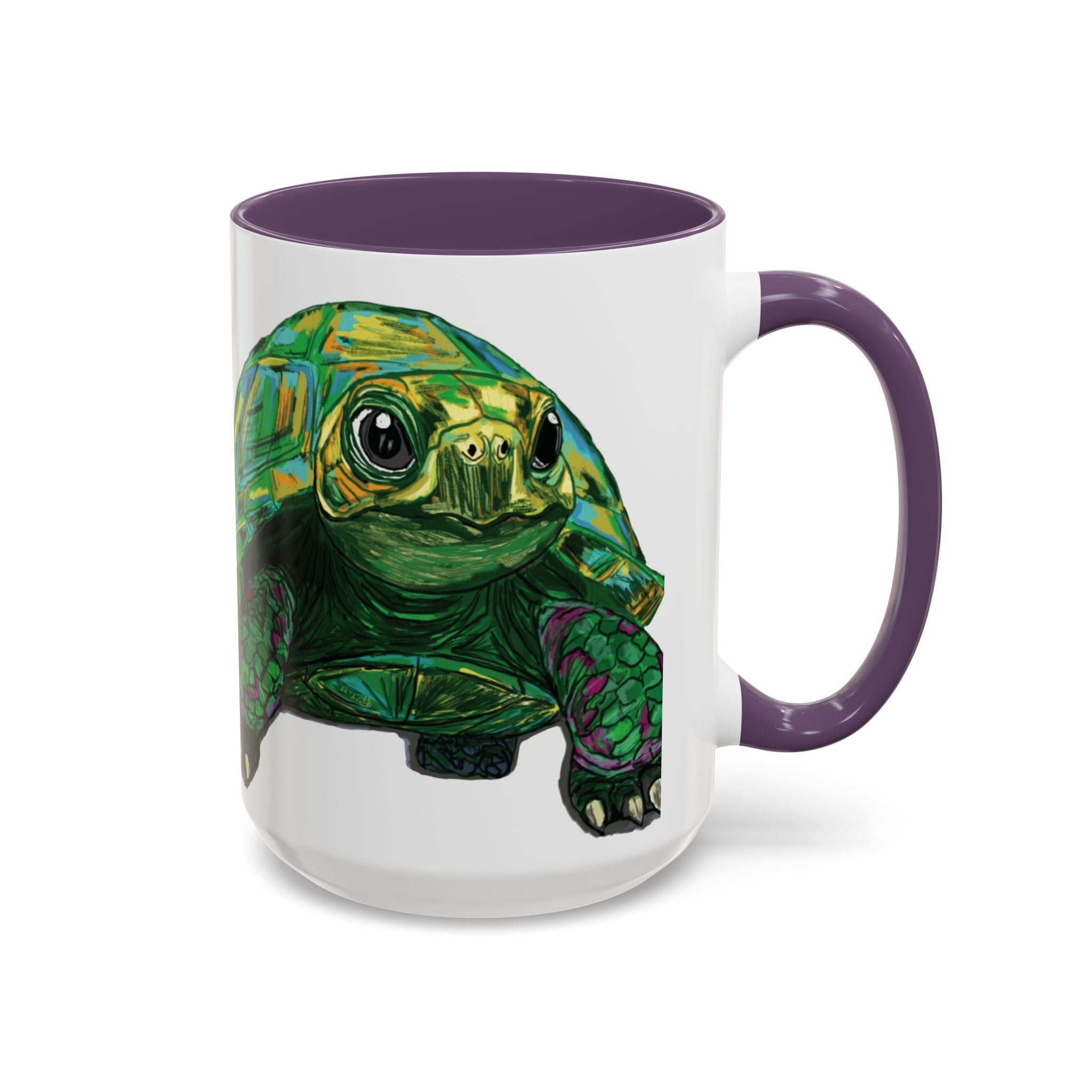 Colorful Sea Turtle Two Tone Coffee Mugs - Blue Cava