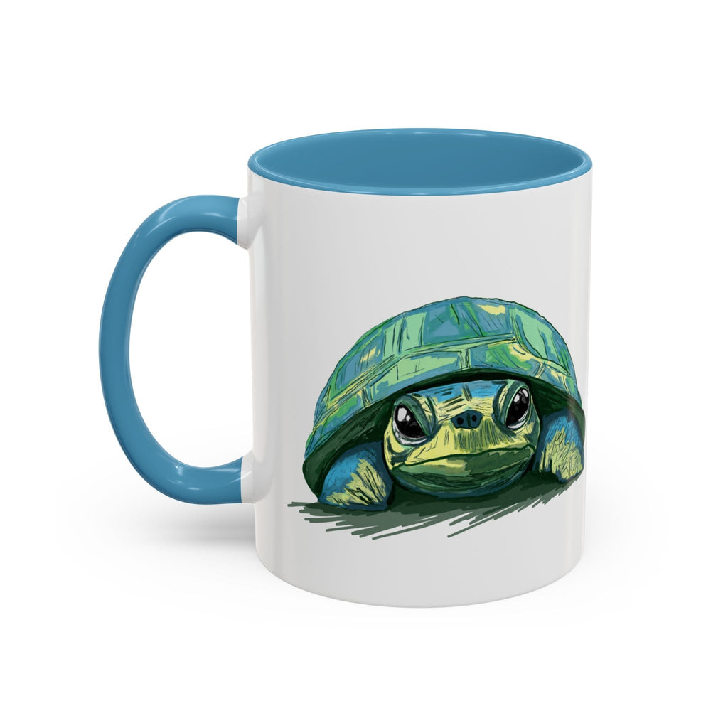 Colorful Sea Turtle Two Tone Coffee Mugs - Blue Cava