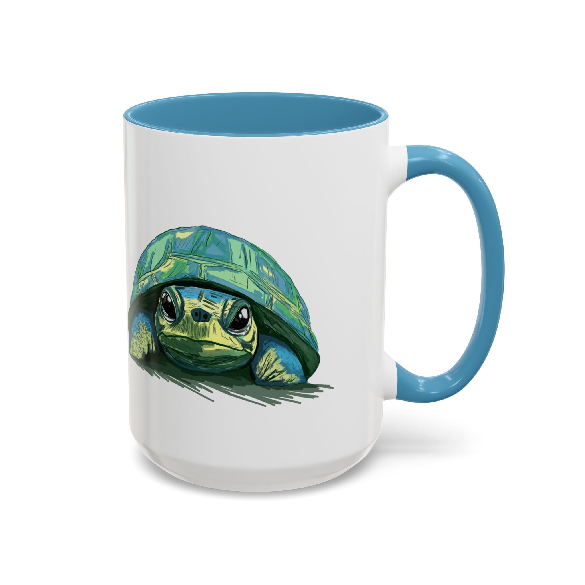 Colorful Sea Turtle Two Tone Coffee Mugs - Blue Cava