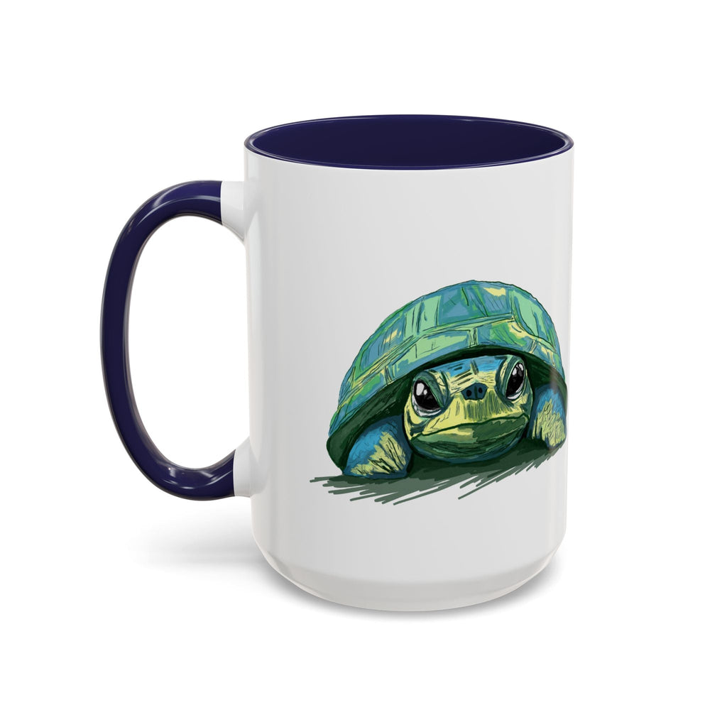 Colorful Sea Turtle Two Tone Coffee Mugs - Blue Cava