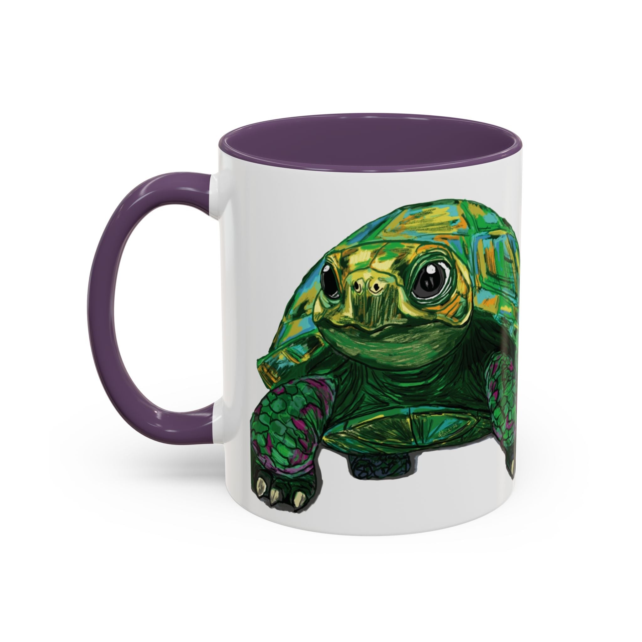 Colorful Sea Turtle Two Tone Coffee Mugs - Blue Cava