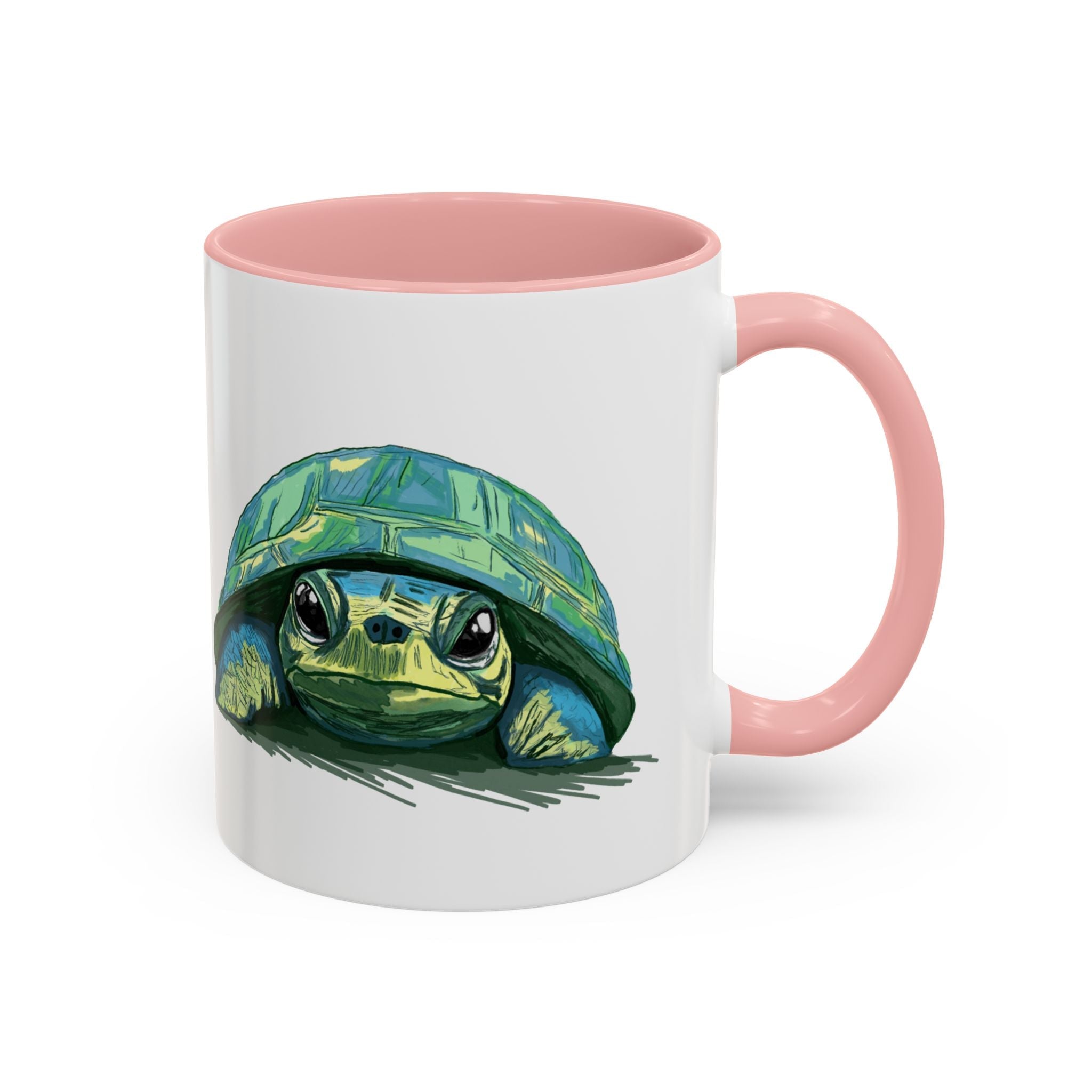 Colorful Sea Turtle Two Tone Coffee Mugs - Blue Cava