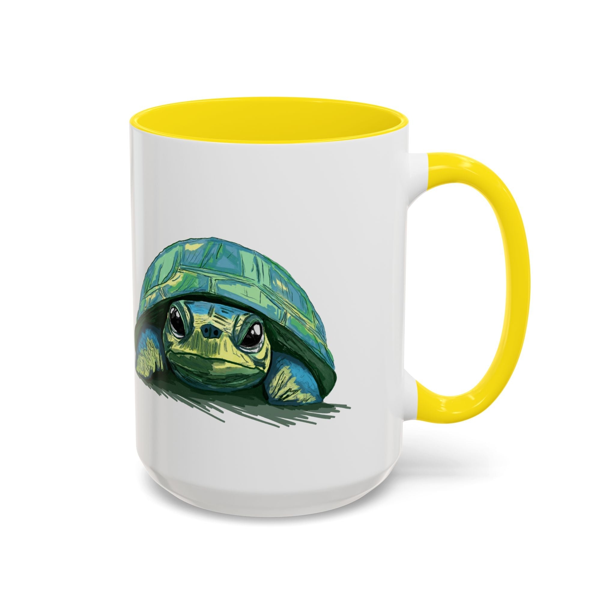 Colorful Sea Turtle Two Tone Coffee Mugs - Blue Cava
