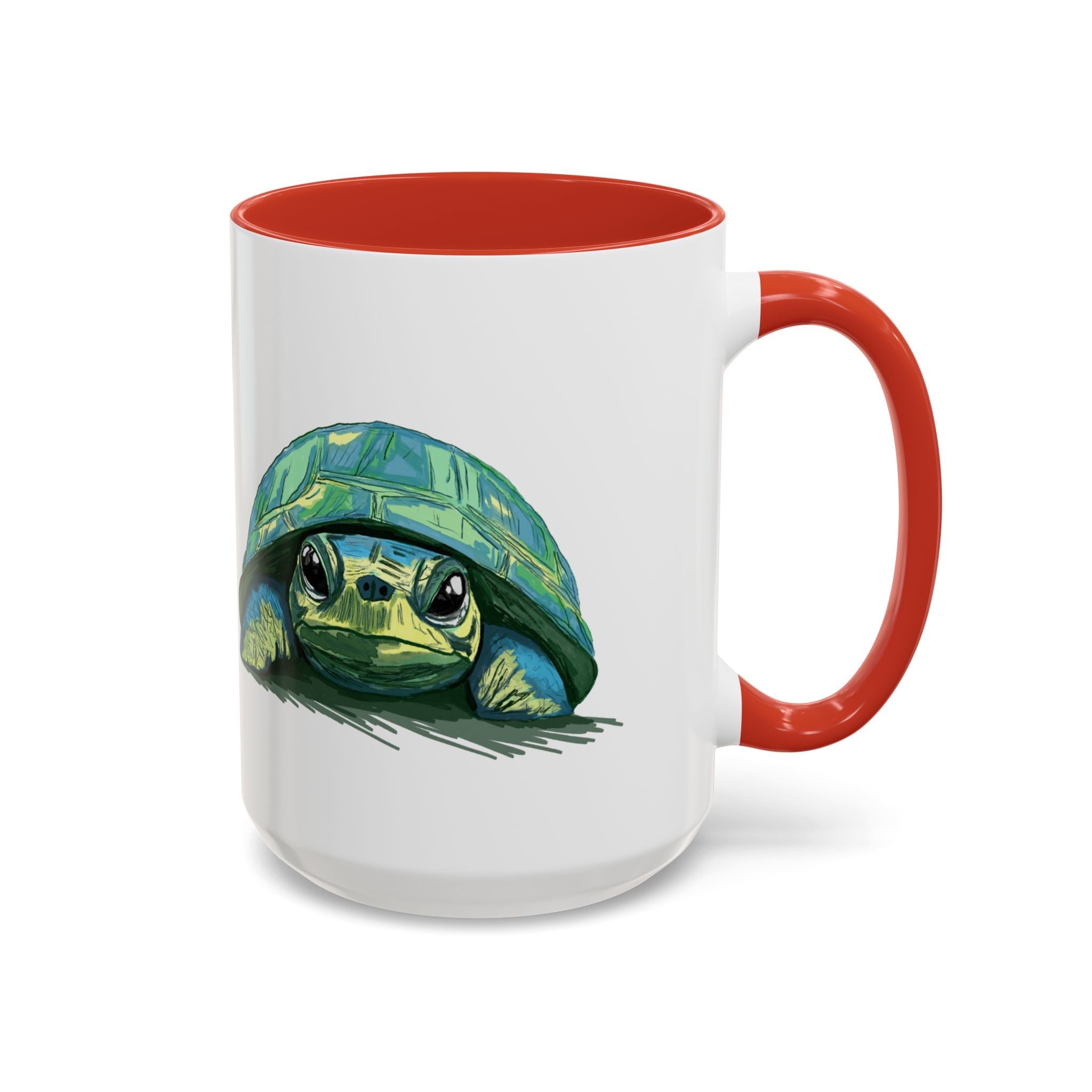 Colorful Sea Turtle Two Tone Coffee Mugs - Blue Cava