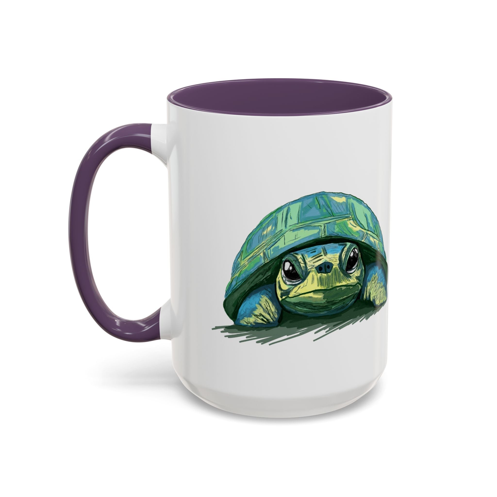Colorful Sea Turtle Two Tone Coffee Mugs - Blue Cava