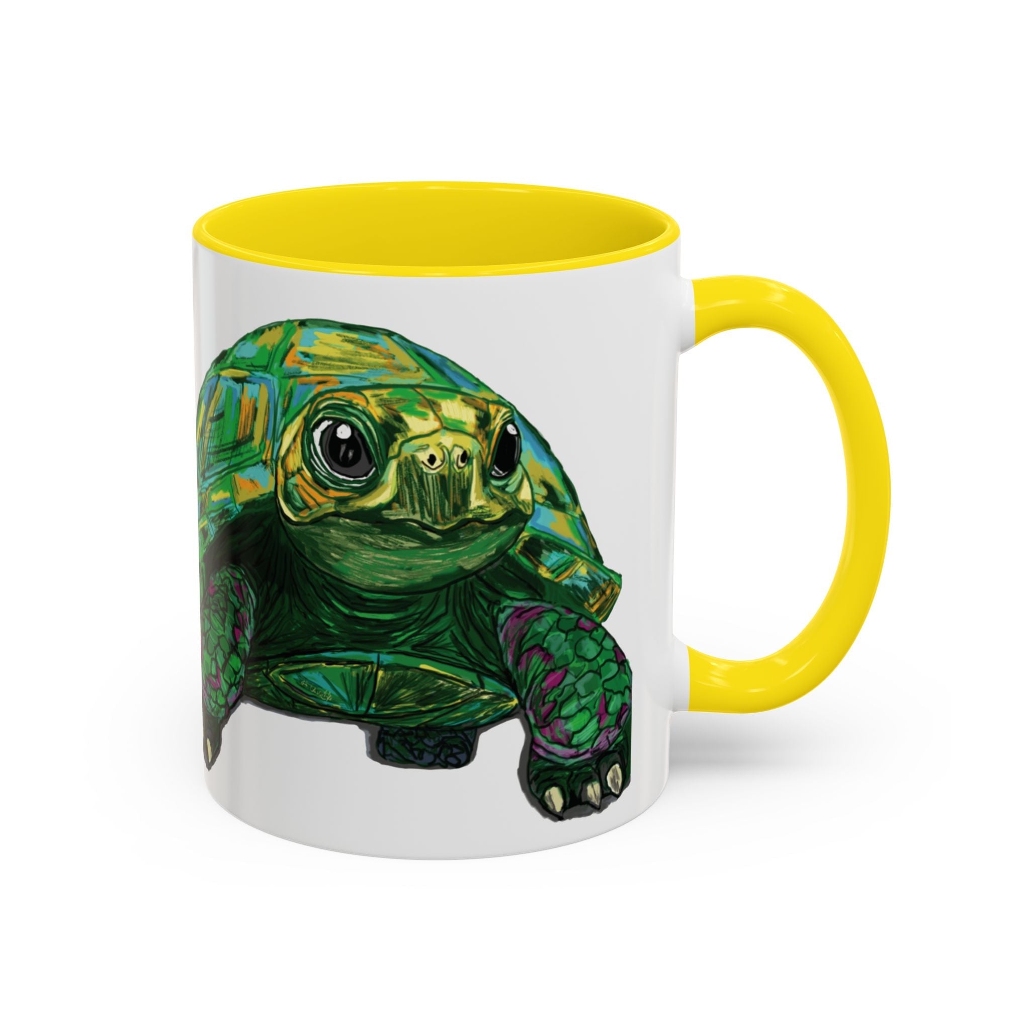 Colorful Sea Turtle Two Tone Coffee Mugs - Blue Cava