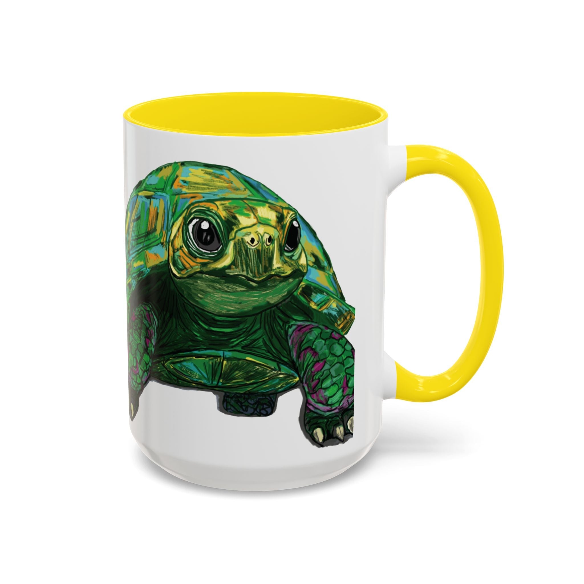 Colorful Sea Turtle Two Tone Coffee Mugs - Blue Cava