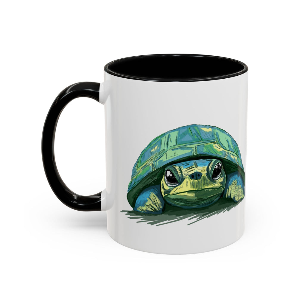 Colorful Sea Turtle Two Tone Coffee Mugs - Blue Cava