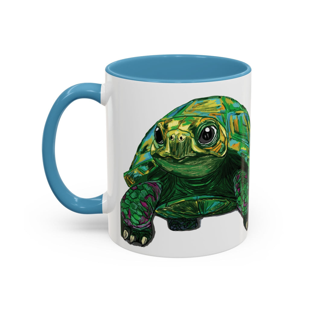 Colorful Sea Turtle Two Tone Coffee Mugs - Blue Cava