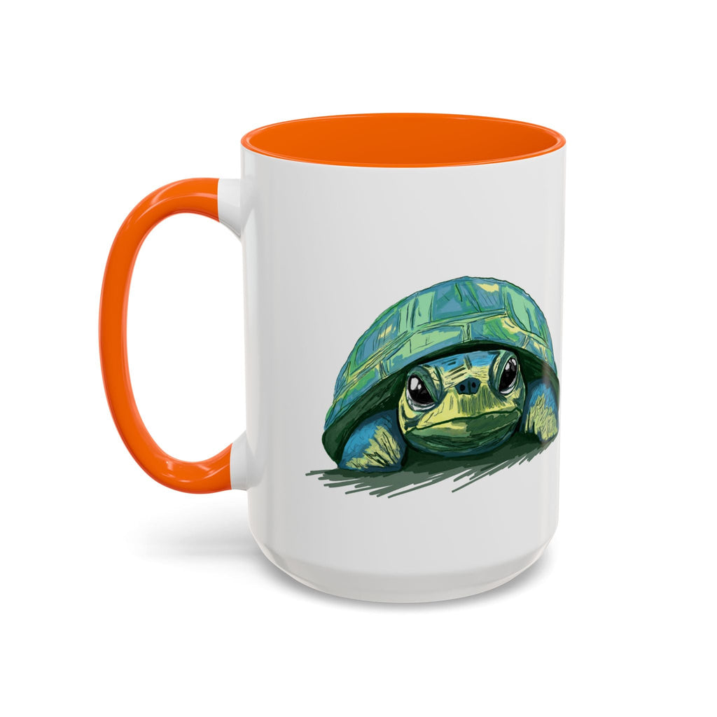 Colorful Sea Turtle Two Tone Coffee Mugs - Blue Cava