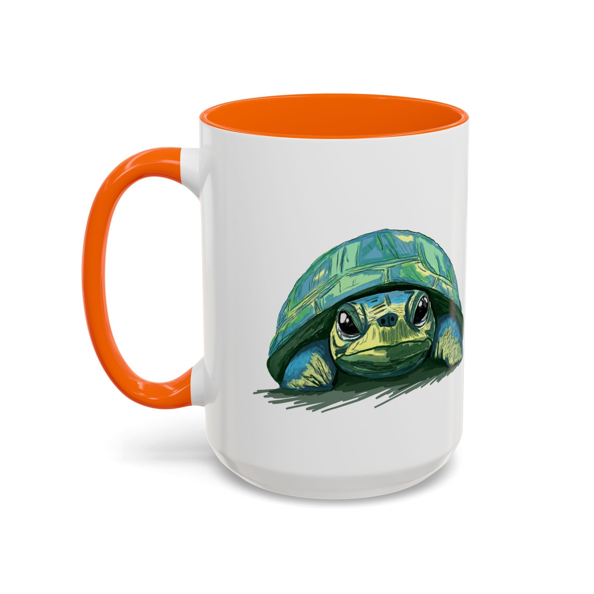 Colorful Sea Turtle Two Tone Coffee Mugs - Blue Cava