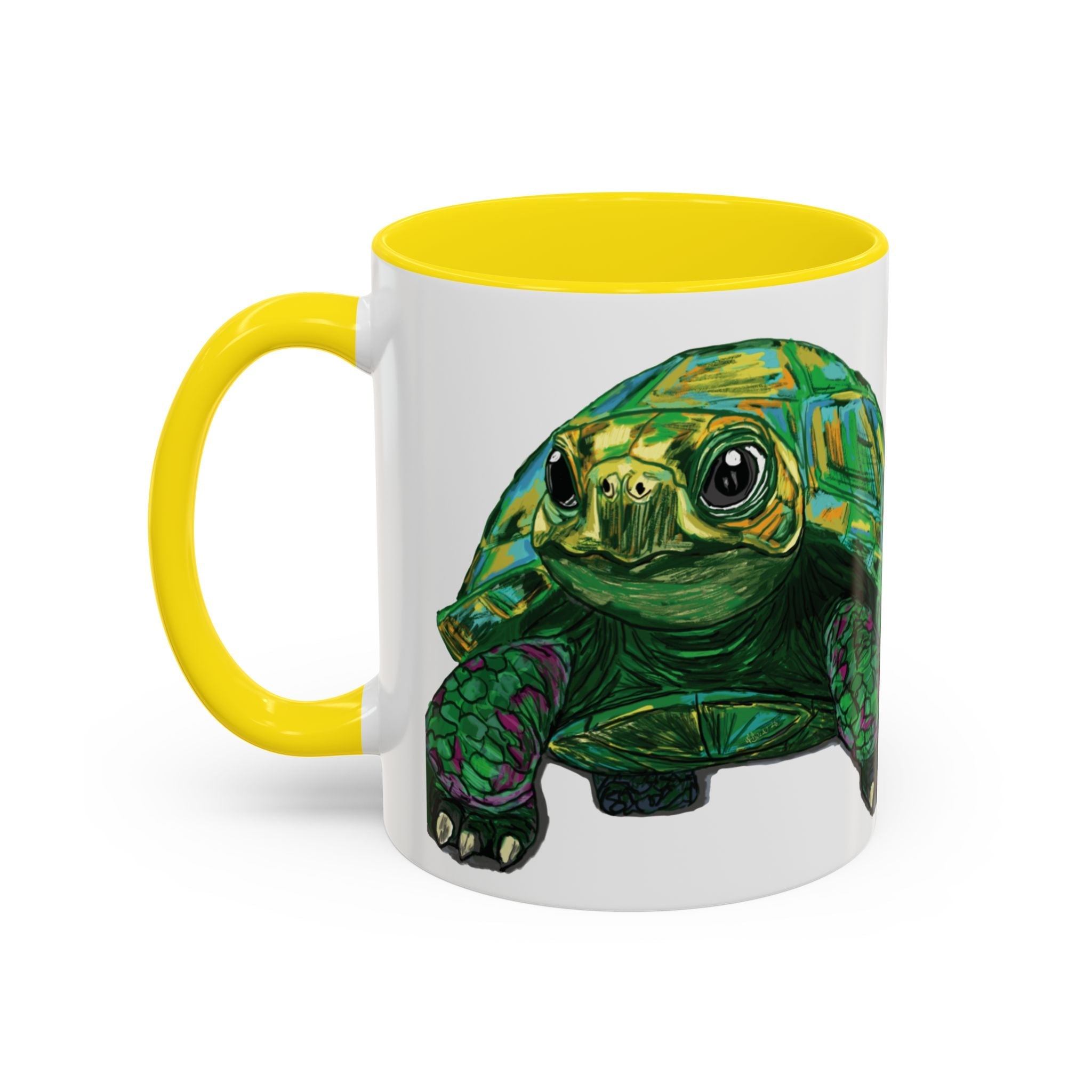 Colorful Sea Turtle Two Tone Coffee Mugs - Blue Cava