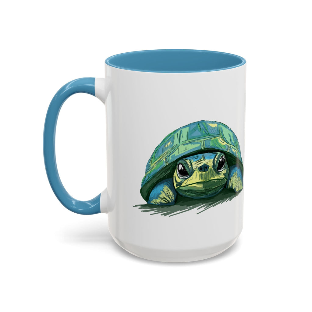 Colorful Sea Turtle Two Tone Coffee Mugs - Blue Cava