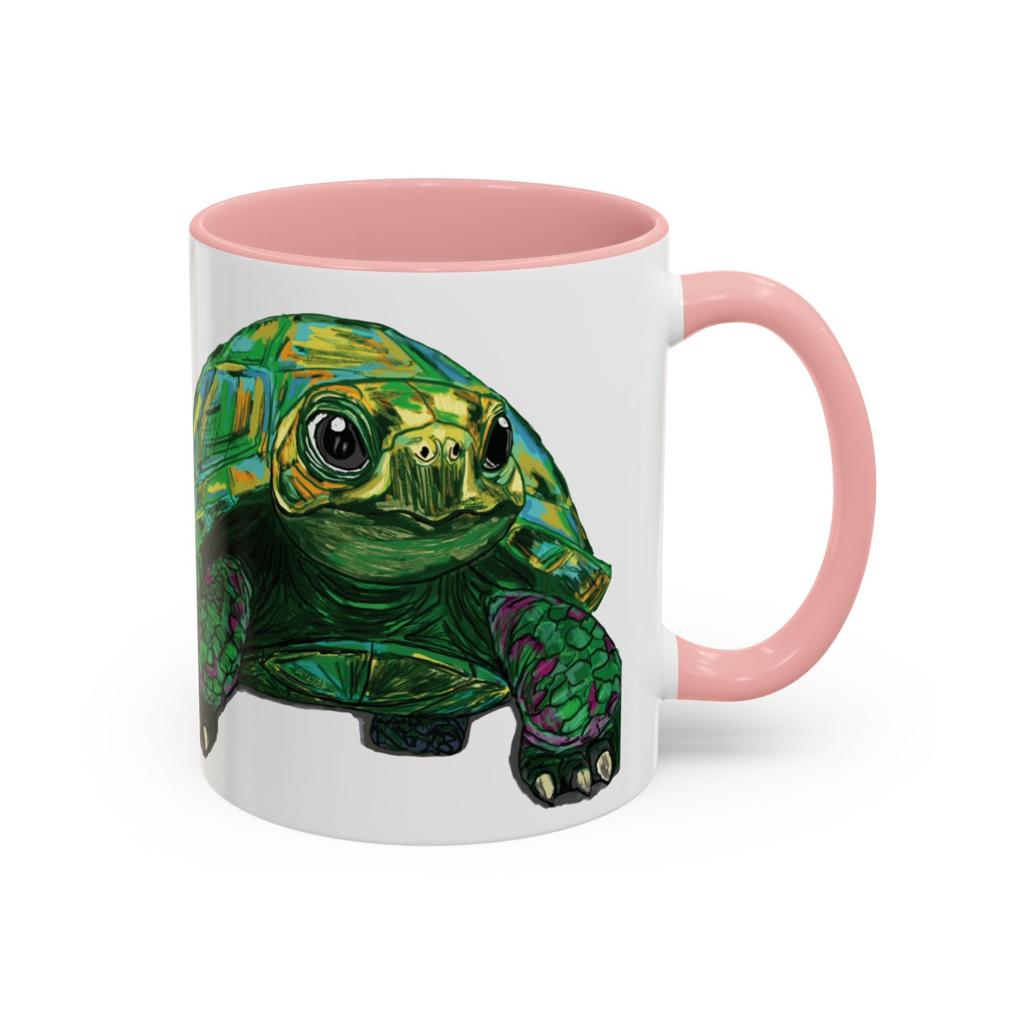 Colorful Sea Turtle Two Tone Coffee Mugs - Blue Cava