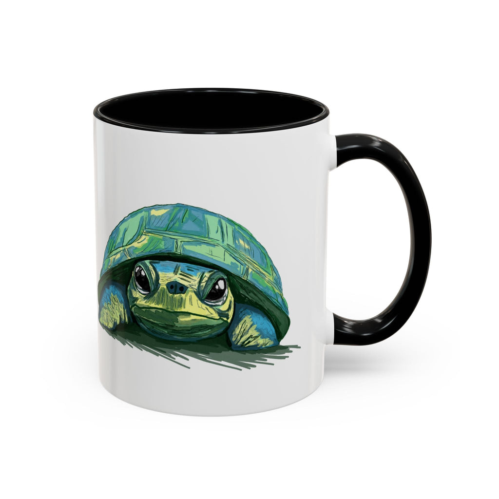 Colorful Sea Turtle Two Tone Coffee Mugs - Blue Cava