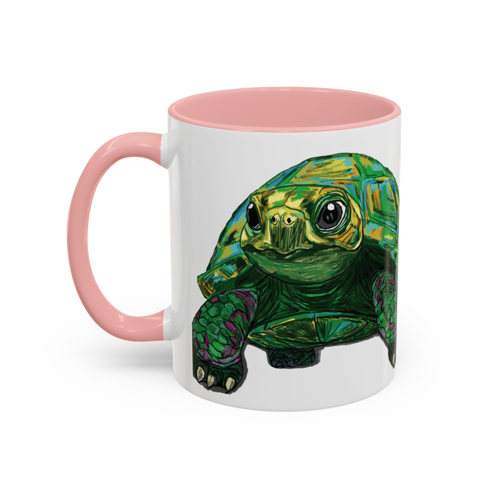 Colorful Sea Turtle Two Tone Coffee Mugs - Blue Cava