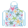 Colorful Starfish Apron with 5 - Color Straps - Perfect for Cooking and BBQs - Blue Cava