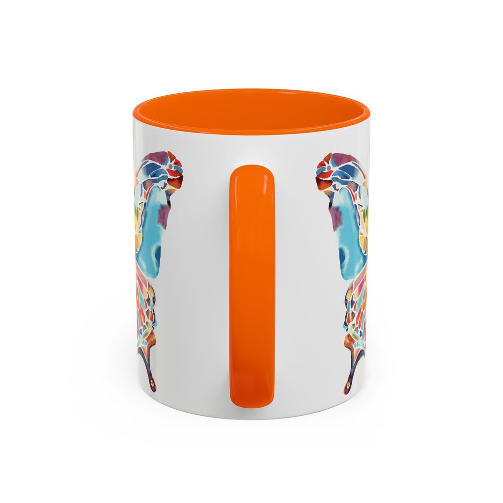 Colorful Watercolor Butterfly Two Tone Ceramic Coffee Mugs - Blue Cava